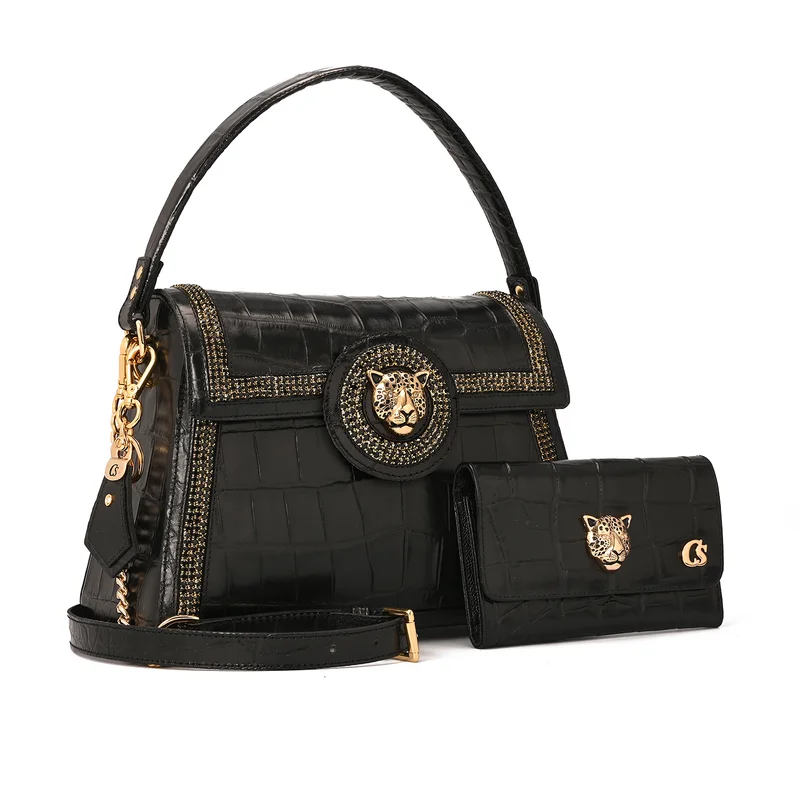 Carmen Steffens Premium Croco Black Bag